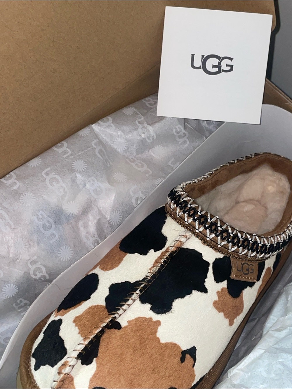 UGG Cow Print Tasman - Brown Black Cream…. NEW !!!!!